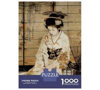 Puzzle 1000 Pièces Japanese Geisha Writing Puzzles pour Adolescents - Anti-Stress - Défi Éducatif - Cadeau d'anniversaire Unique 52x38cm/1000pcs
