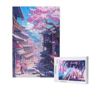 Puzzle 1000 Pièces Japon Puzzle Rue Motifs,Puzzles Bois Adulte avec Boîte Cadeau,Loisirs Créatifs Adultes DIY Activite Manuelle,Cadeau Anniversaire Homme Femme,Décoration Intérieure,75x50cm,p1715t