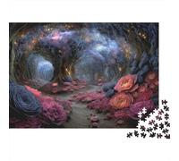 Puzzle 1000 pièces Jardin Grotte Fantaisiste Chemin de Roses Carton Premium pour Garçons & Filles Loisirs à la Maison 52x38cm