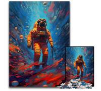 Puzzle 1000 pièces « Je suis dans l'espace » pour Adultes, Puzzle en Bois pour Adultes, Jeu interactif Familial, Cadeau Artisanal avec Illustrations colorées 50x75cm/19,68x29,52 Pouces
