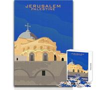 Puzzle 1000 pièces Jérusalem Palestine Église Idéal pour des Moments de détente à la Maison Jeu de Puzzle Durable et précis Dimensions:38x26cm