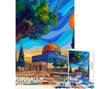 Puzzle 1000 pièces Jérusalem Palestine Poster Jeux Amusants Vacances à la Maison Passer Le Temps Décoration intérieure Jouets Améliorer l'amour Entre Les Couples (52X38cm)