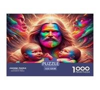 Puzzle 1000 Pièces Jésus Enfant Arc-en-Ciel Lumière Anti-Stress Décor Mur Intérieur Adulte 52x38cm