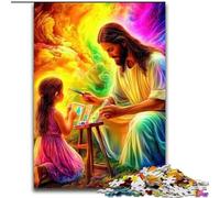 Puzzle 1000 pièces Jésus et la Petite Fille, Puzzle Impossible pour Adultes 26x38cm, idéal pour Les fêtes, Les Anniversaires et Les soirées Jeux en Famille