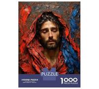 Puzzle 1000 Pièces Jesus in Red and Blue Hood pour Adolescents - Jeu De Réflexion - Cadeaux pour Femmes - Idées Cadeaux Uniques pour Un Anniversaire Ou Noël 38x26cm/1000pcs