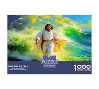 Puzzle 1000 Pièces Jésus Marchant Eau Lumière Activité Amusante Idée Cadeau Décor Mur Intérieur 38x26cm