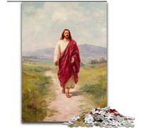 Puzzle 1000 pièces Jésus Marchant sur la Route pour Adolescents, Jouet éducatif et décompressant pour Anniversaire et Noël (50x75cm)