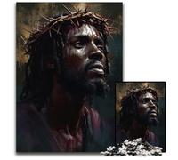 Puzzle 1000 pièces Jésus Noir en Carton, décoration DIY, défi cérébral, pour Adultes, Famille, Cadeau de Vacances 26x38cm