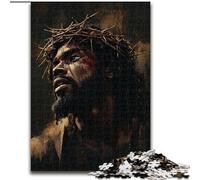 Puzzle 1000 pièces Jésus Noir Puzzle 1000 pièces pour Adultes Jeux éducatifs Belle décoration (Taille 26x38cm)
