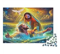 Puzzle 1000 pièces Jésus Prie au Bord de la mer Puzzle Difficile Carton recy xperts 38x26cm
