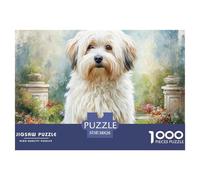 Puzzle 1000 Pièces Jeu Difficile Chien Compagnie - Terrier Flou sur Chemin, Décoration Murale pour Adultes et Enfants, 38x26cm