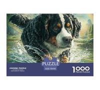 Puzzle 1000 Pièces Jeu Familial Chien Compagnie - Labradors Noir dans Lumière Arc-en-Ciel, Activité Difficile Anti-Stress pour la Maison, 70x50cm