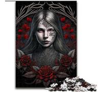Puzzle 1000 pièces Jeune Fille Vampire en Carton, Casse-tête Stimulant pour Adolescents, soirée de Jeux en Famille Amusante 1000 pièces(26x38cm)