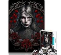 Puzzle 1000 pièces Jeune Fille Vampire Puzzle 1000 pièces pour Adultes et Adolescents avec Affiche et fiche de Questions-réponses pour Les 14 Ans (50x75cm)