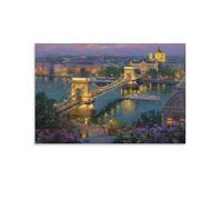 Puzzle 1000 pièces Jeux éducatif Défi Jouets Cadeaux Puzzles Classiques pour Adultes et Enfants à partir de 14 AnsVue Nocturne de la Ville Depuis Le Pont 26x38cm