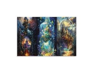 Puzzle 1000 pièces Jeux éducatif Défi Jouets Cadeaux Puzzles Classiques pour Adultes et Enfants à partir de 14 AnsBouteilles de château Fantastique 38x52cm