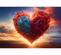 Puzzle 1000 Pièces Jeux éducatif Défi Jouets Cœur coloré Puzzles Classiques Puzzle DIY Cadeaux de l'art de la Décoration Moderne