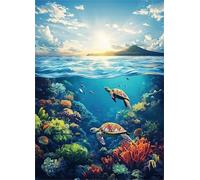 Puzzle 1000 pièces Jeux éducatif Défi Jouets Tortue du Paysage océanique Puzzles Classiques Puzzle DIY Cadeaux de l'art de la Décoration Moderne