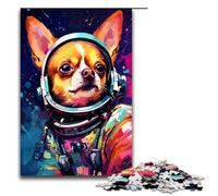 Puzzle 1000 pièces Jeux éducatifs Astronaute bébé Chihuahua Puzzle en Bois pour Adultes pour s'amuser en Famille et Jouer Le Soir 75 x 50 cm
