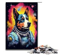 Puzzle 1000 pièces Jeux éducatifs Astronaute Bouvier Australien Puzzle en Bois pour Adultes pour s'amuser en Famille et Jouer Le Soir 75 x 50 cm