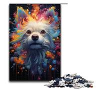 Puzzle 1000 pièces Jeux éducatifs Chiot Mignon et coloré Puzzle en Bois pour Adultes pour Une soirée de Jeux Amusante en Famille 75 x 50 cm