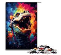 Puzzle 1000 pièces Jeux éducatifs Dinosaures rugissants de l'espace Puzzle en Bois pour Adultes pour s'amuser en Famille et Jouer Le Soir 75 x 50 cm