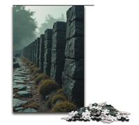 Puzzle 1000 pièces Jeux éducatifs Herbe Sauvage recouverte Vieux Mur de Pierre Puzzles pour Adultes Puzzle en Bois pour s'amuser en Famille et Jouer en soirée 1000 pièces (38 x 26 cm)