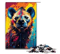 Puzzle 1000 pièces Jeux éducatifs Hyène Africaine éclaboussures Beaucoup de Couleurs denses Puzzles pour Adultes Puzzle en Bois pour Le Plaisir en Famille et la soirée de Jeux 75x50cm