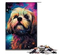 Puzzle 1000 pièces Jeux éducatifs Mignon Chien à Poils Longs Puzzle en Bois pour Adultes pour s'amuser en Famille et Jouer Le Soir 75 x 50 cm
