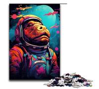 Puzzle 1000 pièces Jeux éducatifs Mignon Hippopotame Astronaute Puzzle en Bois pour Adultes pour s'amuser en Famille et Jouer Le Soir 75 x 50 cm