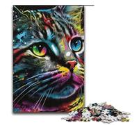 Puzzle 1000 pièces Jeux éducatifs Portrait d'un Beau Chat Puzzles pour Adultes Puzzle en Papier pour s'amuser en Famille et Jouer Le Soir 1000 pièces (38 x 26 cm)