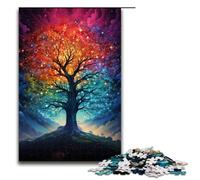 Puzzle 1000 pièces Jeux éducatifs psychédélisme coloré de l'arbre de Vie Cosmique Puzzles pour Adultes Puzzle en Bois pour s'amuser en Famille et Jouer Le Soir 1000 pièces (75 x 50 cm)