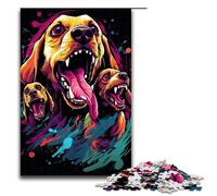 Puzzle 1000 pièces Jeux éducatifs Puzzles de Chiens colorés pour Adultes Puzzle en Bois pour s'amuser en Famille et Jouer Le Soir 75 x 50 cm