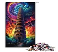 Puzzle 1000 pièces Jeux éducatifs Tour penchée de Pise Italie Puzzles pour Adultes Puzzle en Bois pour s'amuser en Famille et soirées Jeux 1000 pièces (38 x 26 cm)