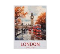 Puzzle 1000 Pièces, Jeux pour Adultes，Affiche de Voyage Vintage de Londres Angleterre，Puzzles Le Puzzle en Papier, Jeux Éducatifs, Ensembles De Puzzle pour La Famille（50x70cm）-AM42