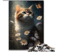Puzzle 1000 pièces, Joli Chaton, idéal pour Les Amoureux, idéal pour Noël, Le Nouvel an ou la Saint-Valentin, Taille 38x26cm