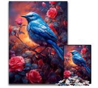 Puzzle 1000 pièces, Joli Petit Oiseau Bleu, pour Adultes, décoration idéale pour la Maison ou Le Bureau, Cadeau de Noël idéal, 26x38cm/10,23x14,96 Pouces
