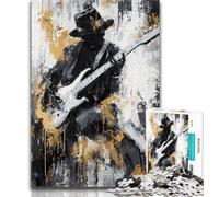 Puzzle 1000 pièces Jouer à la Guitare Peinture à l'huile pour Adultes, Jeux éducatifs, décoration d'intérieur, à Offrir en Cadeau à Toute la Famille (38x26cm)
