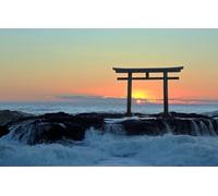 Puzzle 1000 pièces, Jouets éducatifs pour Tout-Petits, garçons et Filles, mer, Japon, Surf, Torii 70 x 50 cm