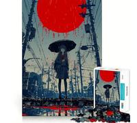 Puzzle 1000 pièces Jour de Pluie au Japon pour Adultes, Think Smart Toy, Family Joy, découpe précise, pièce d'art (38x26cm)