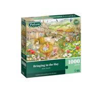 Puzzle 1000 pièces JUMBO Falcon de luxe Bringing in the Hay Annie Searle Carton solide vert campagne