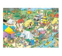 Puzzle 1000 pièces Jumbo - Jan van Haasteren «Camping nature» (68 x 49 cm) + poster