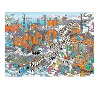 Puzzle 1000 pièces - JUMBO - Jan van Haasteren Expédition au Pôle Sud - 68 x 49 cm - Inclus poster - Dès 10 ans