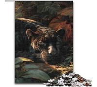 Puzzle 1000 pièces Jungle Wild Black Panther pour Adolescents, Jeu Stimulant et Jeu Familial, Cadeau d'anniversaire, décoration Murale (50x75cm)