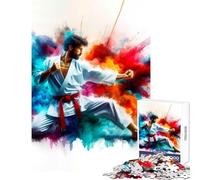 Puzzle 1000 pièces Karatéka aux Couleurs éclatantes Décoration Murale Jouet pour Les Amateurs de Jeux et de Manipulation Jeu Difficile et Stimulant Dimensions 38x26cm