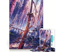Puzzle 1000 pièces Katana Sanglant dans Un Jardin de glycines Assemblage Parfait Illustration,Jeu Intelligent,Activité ludique pour se détendre,Cadeau d'anniversaire (50x75cm)