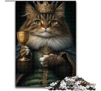 Puzzle 1000 pièces King Cat en Carton, idéal pour décorer Un Bureau, Une Chambre ou Un Salon, Taille 38x26cm