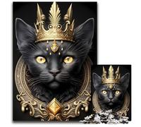 Puzzle 1000 pièces King Cat Golden Art Deco, Puzzle Difficile pour Adultes, activité éducative pour Les compétences cognitives, amélioration des compétences cognitives, 26x38cm