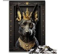 Puzzle 1000 pièces, King Dog, doré, Art déco, pour Adultes, Taille 26x38cm. Un Casse-tête Stimulant à Faire soi-même pour Les Adolescents.