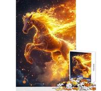 Puzzle 1000 pièces Kirin Cheval de Feu Jeu Anti-Stress Idée Cadeau Secret Santa Jeu Relaxant pour Anniversaire ou Noël Dimensions 38x52cm